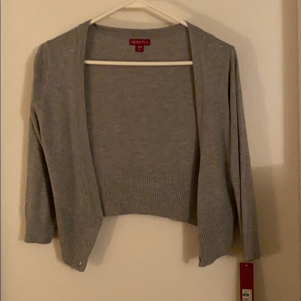 Merona Grey 3/4’ sleeve Buttondown Sweater